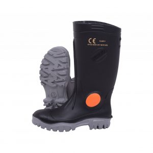 FORESTRY, SHOSHOLOZA, GUMBOOT BLACK GREY + STEEL TOE GUMBOOT