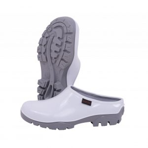 GENERAL PURPOSE, SHOVA, WHITE GREY SLIP ON CLOG GUMBOOT
