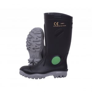 GENERAL PURPOSE, STIMELA, BLACK GREY STEEL TOE + MIDSOLE GUMBOOT