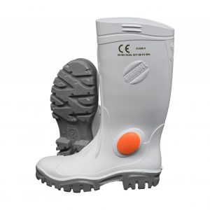 MINING, SHOSHOLOZA, WHITE GREY STEEL TOE GUMBOOT