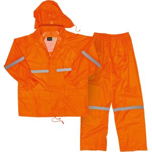 HI-VIS POLYESTER PVC RAIN SUIT