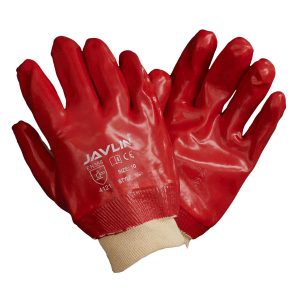 GLOVE RED LIGHT DUTY PVC KNIT WRIST