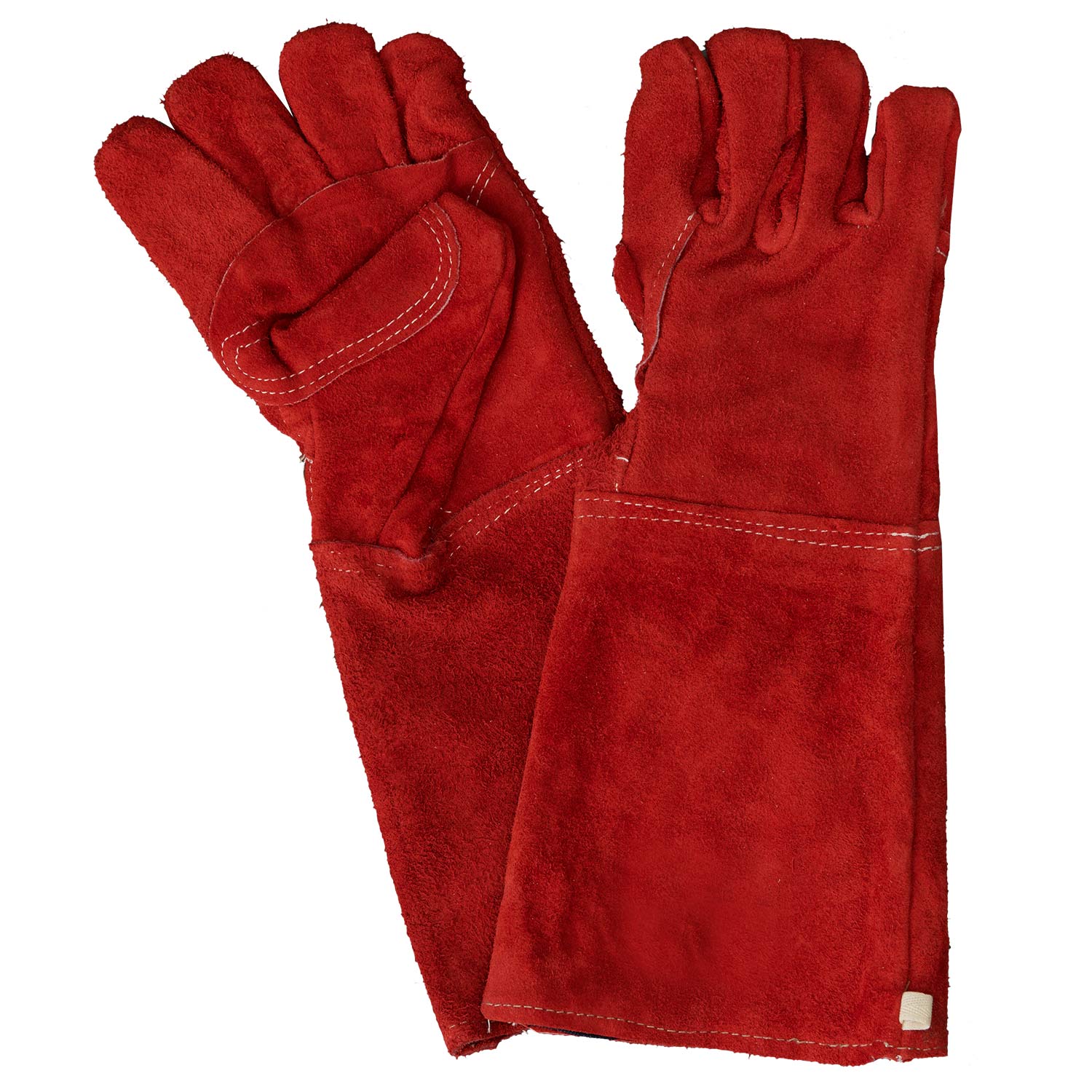 GLR20L_SUPERIOR_QUALITY_LINED_SABS_PATTERN_RED_LEATHER_WELDING_GLOVES_20CM_CUFF